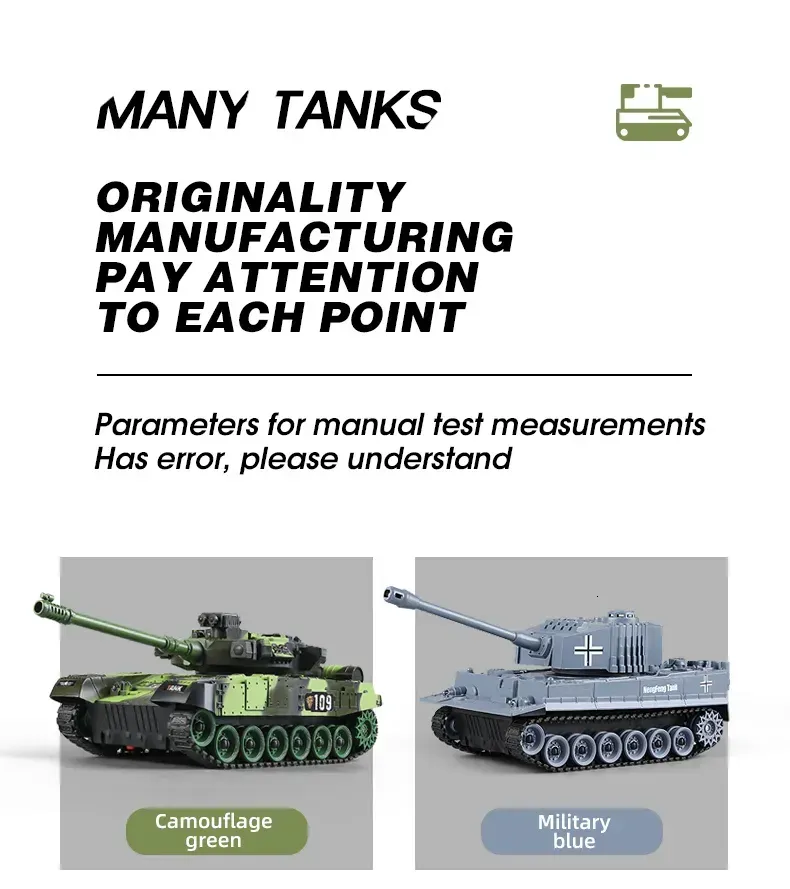 RC Tank Military War Battle United States M1 Leopard 2 Remote Control Toy