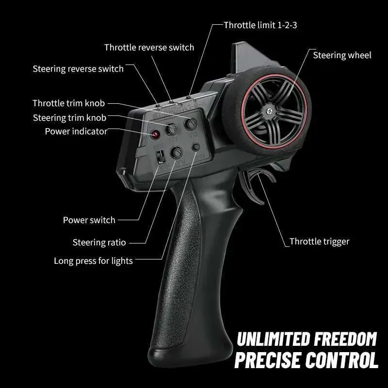 Remote Control LED Light Full Scale Wrangler Climbing Car Jeep Model Car